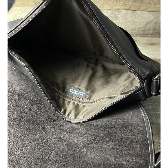 Le Donne Brown Flap Over Leather Shoulder Bag Double Straps - Picture 2 of 5